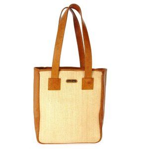 Vintage RALH LAUREN Brown Leather Shoulder Tote Bag